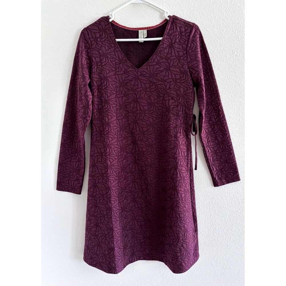 Sahalie Dress‎ Womens Medium Purple Wrap Babydoll Floral Preppy Travel Stretch